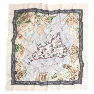 Rare J. Crew Sicilia Map Scarf